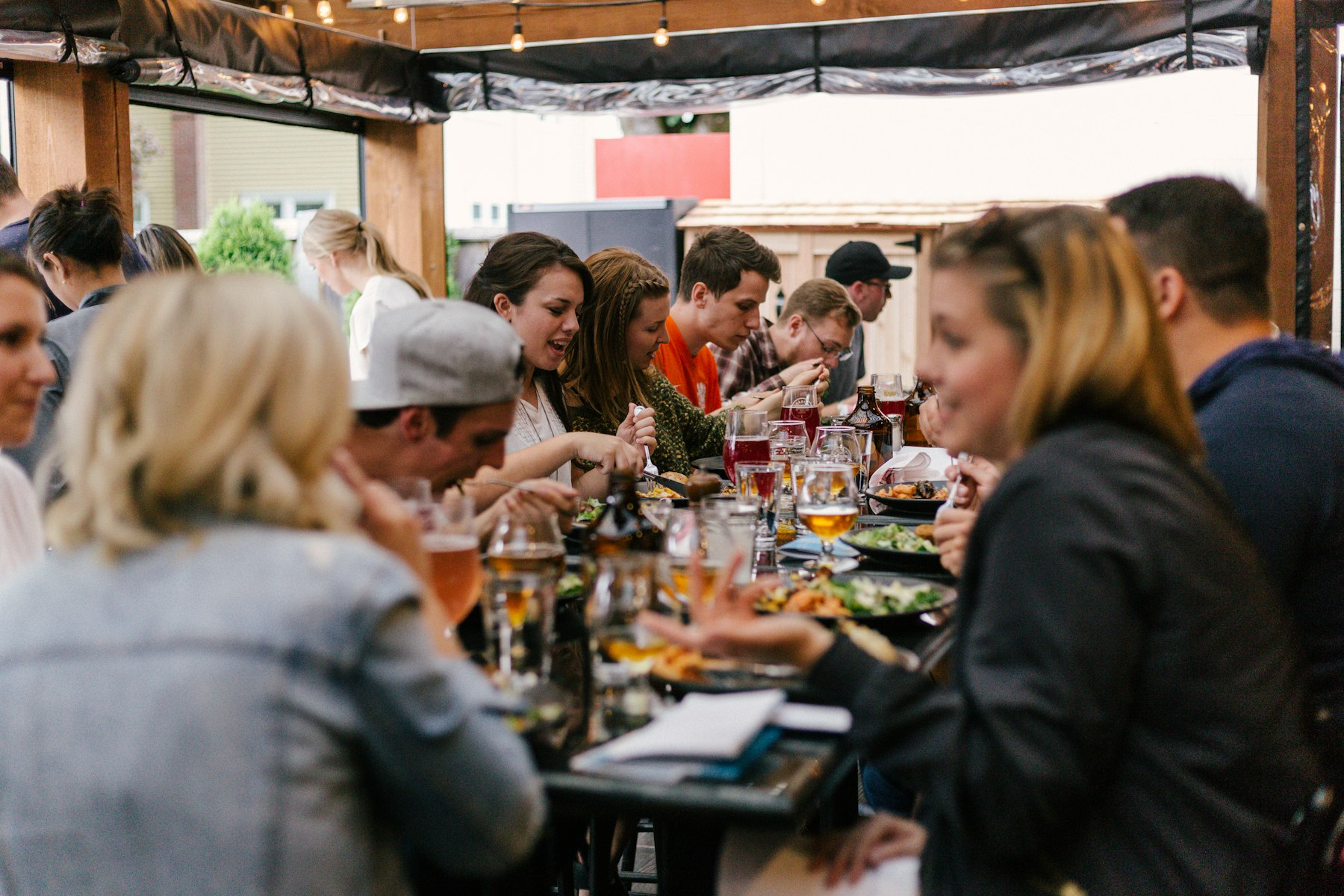 A community together at an event